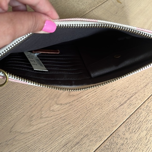Madewell pink and cream striped canvas pouch - Picture 2 of 6